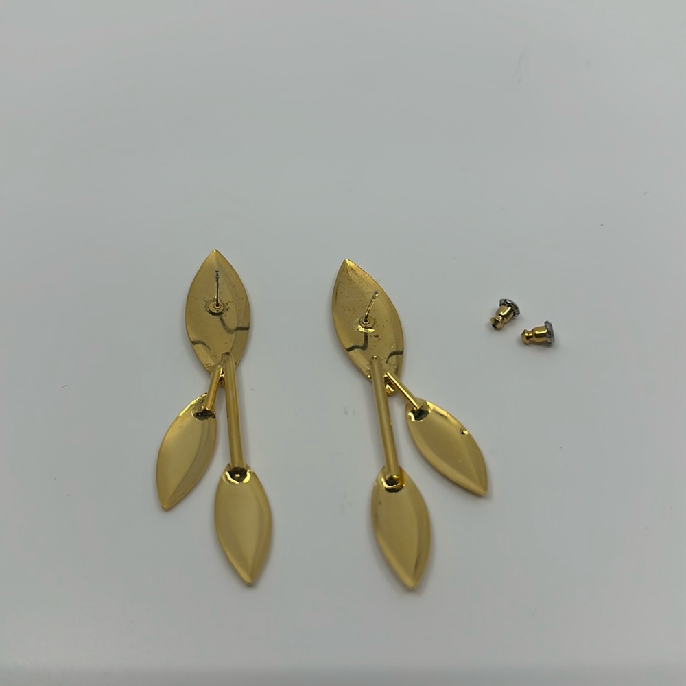 Vintage Goldtone Large Statement Post Earrings - image 5
